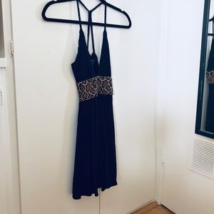 Sky ▪️ black mini dress with rhinestone detail